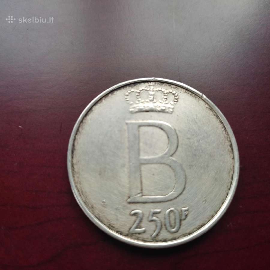 Sidabrine moneta Belgija 250 Franc. - nuotraukos Nr. 2