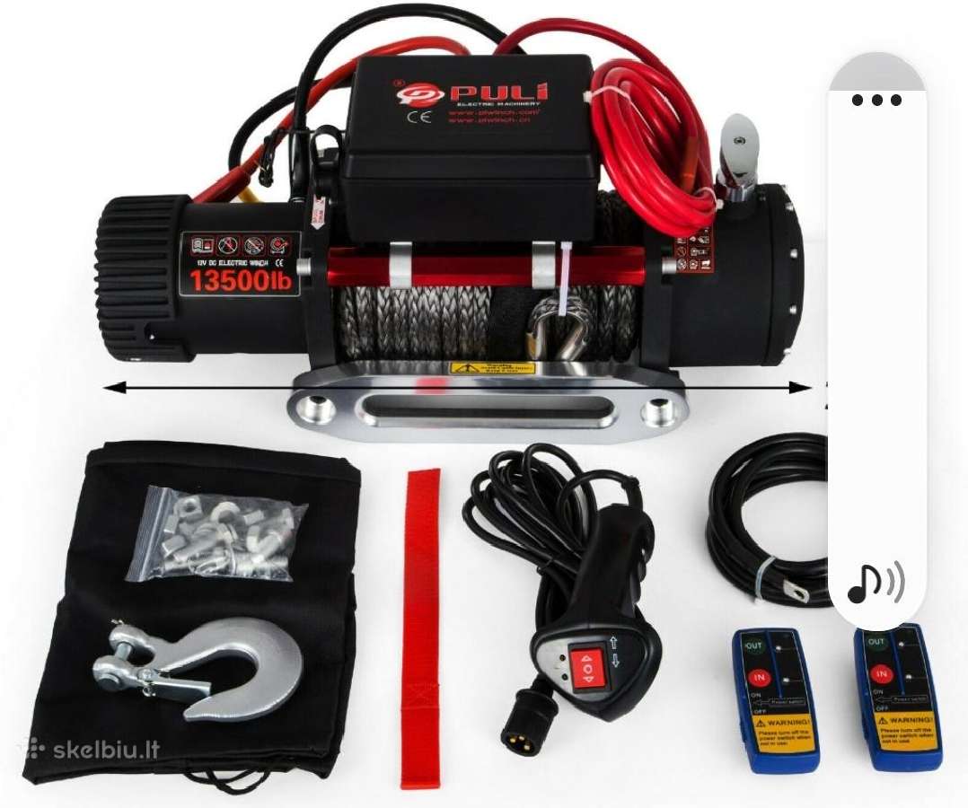 Elektrinė tempimo Gervė 13500lbs sintetinis lynas - nuotraukos Nr. 4