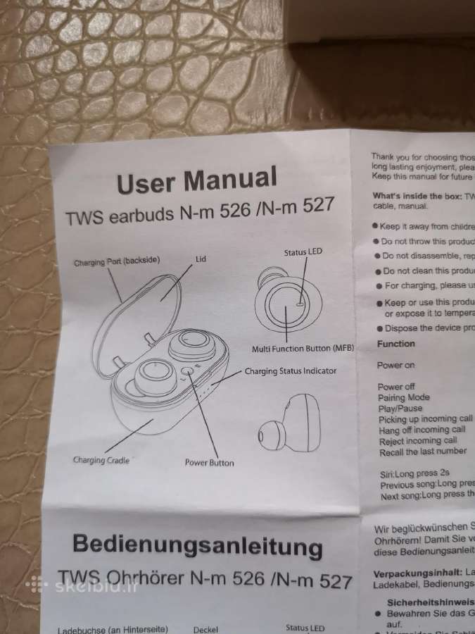 Tws N-m 527 baltos belaidės ausinės - nuotraukos Nr. 4