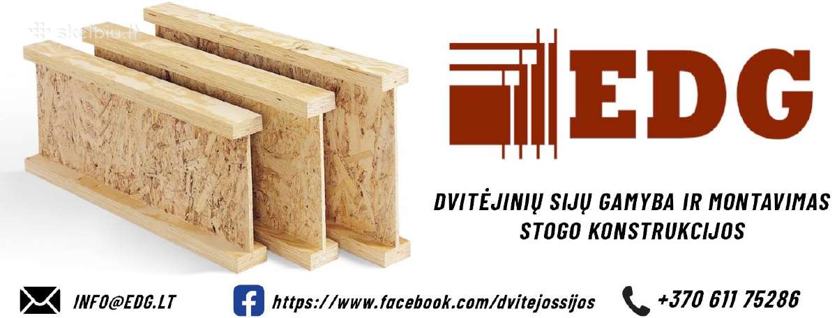 Dvitėjinės sijos, Ibeam sijos, I-beam - Edg - nuotraukos Nr. 2