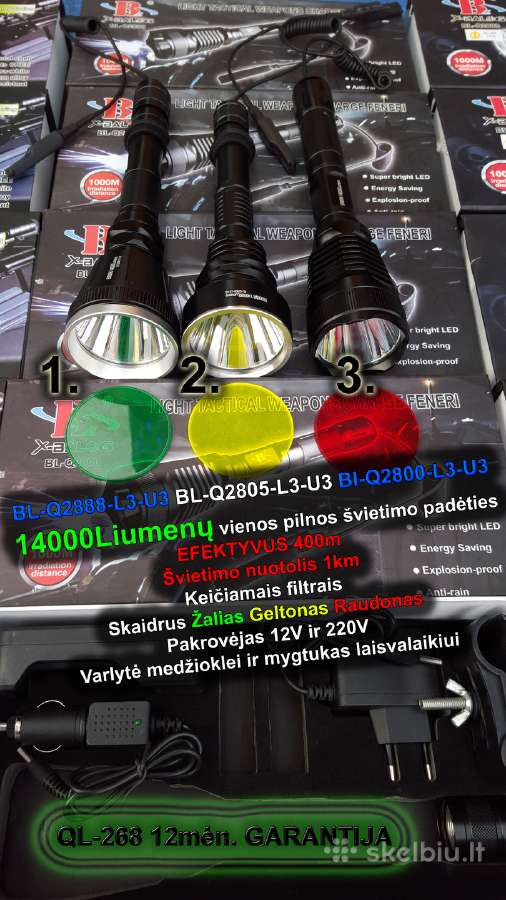 Medžiokliniai prožektoriai ant šautuvo iki 8500lm - nuotraukos Nr. 2