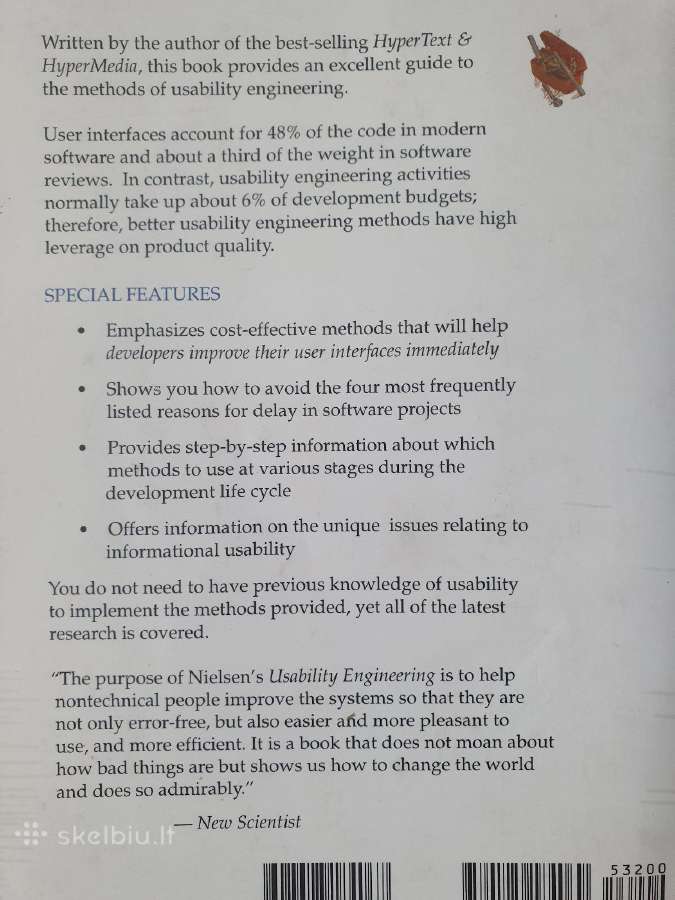 Knyga Usability Engineering Jakob Nielsen - nuotraukos Nr. 2