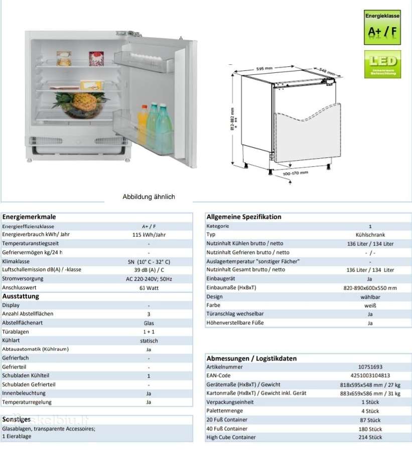 Po stalviršiu montuojami h/tech 82cm F - nuotraukos Nr. 3