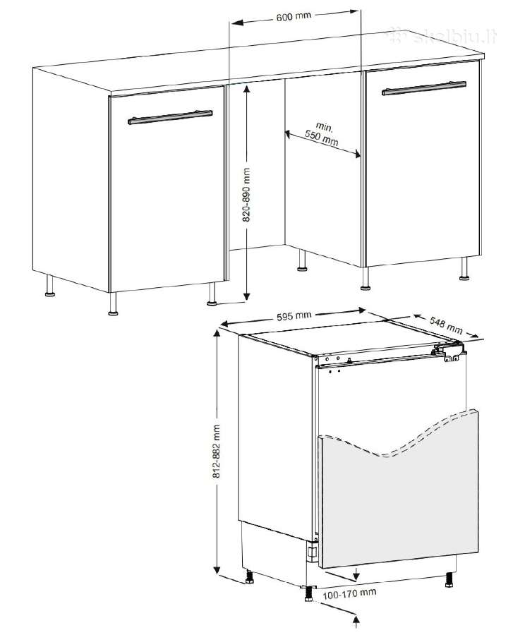 Po stalviršiu montuojami h/tech 82cm F - nuotraukos Nr. 11