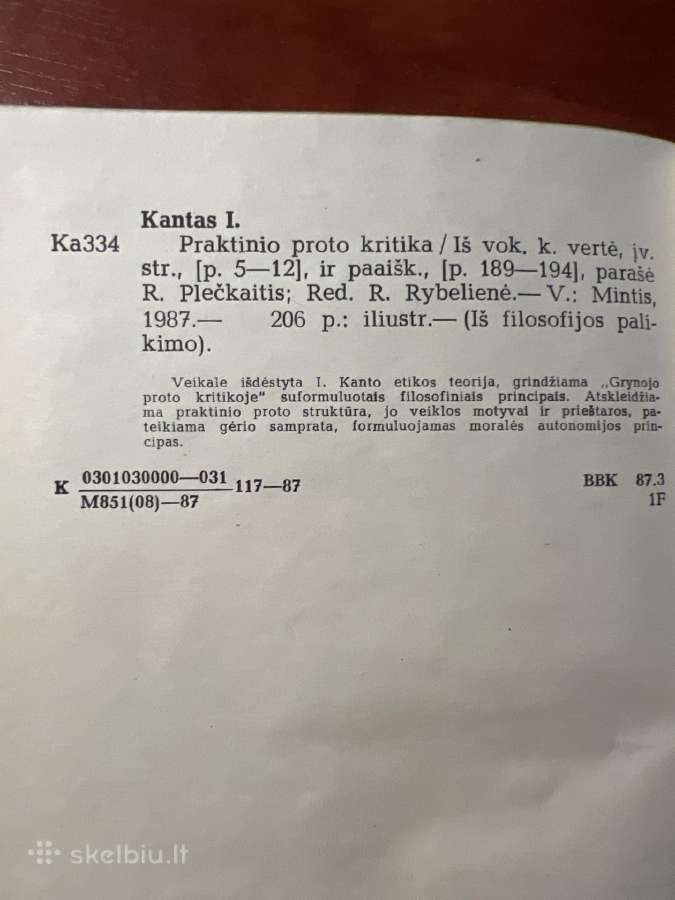 Knyga Emanuelis Kantas -Praktinio proto kritika - nuotraukos Nr. 3