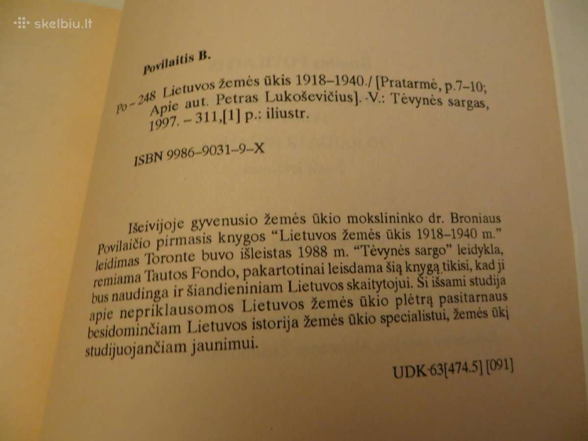 Knyga Lietuvos žemės ūkis 1918-40 B. Povilaitis 97 - nuotraukos Nr. 22