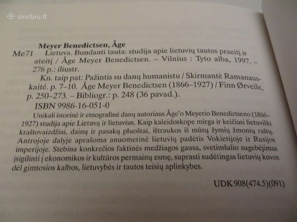 Knyga Lietuva bundanti tauta A. M. Benedictsen1997 - nuotraukos Nr. 30