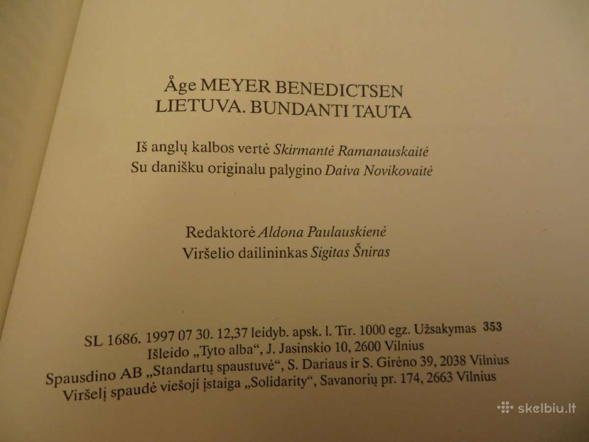 Knyga Lietuva bundanti tauta A. M. Benedictsen1997 - nuotraukos Nr. 31