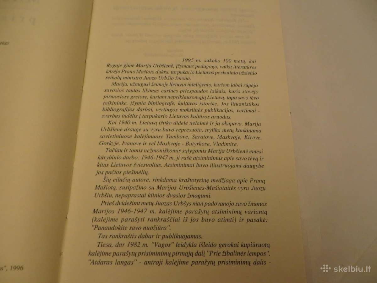 Knyga Prisiminimai Marija Urbšienė-mašiotaitė 1996 - nuotraukos Nr. 5