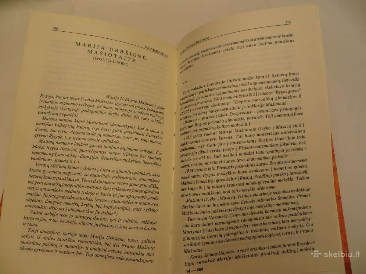 Knyga Prisiminimai Marija Urbšienė-mašiotaitė 1996 - nuotraukos Nr. 22