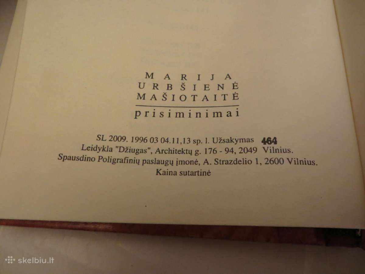 Knyga Prisiminimai Marija Urbšienė-mašiotaitė 1996 - nuotraukos Nr. 25
