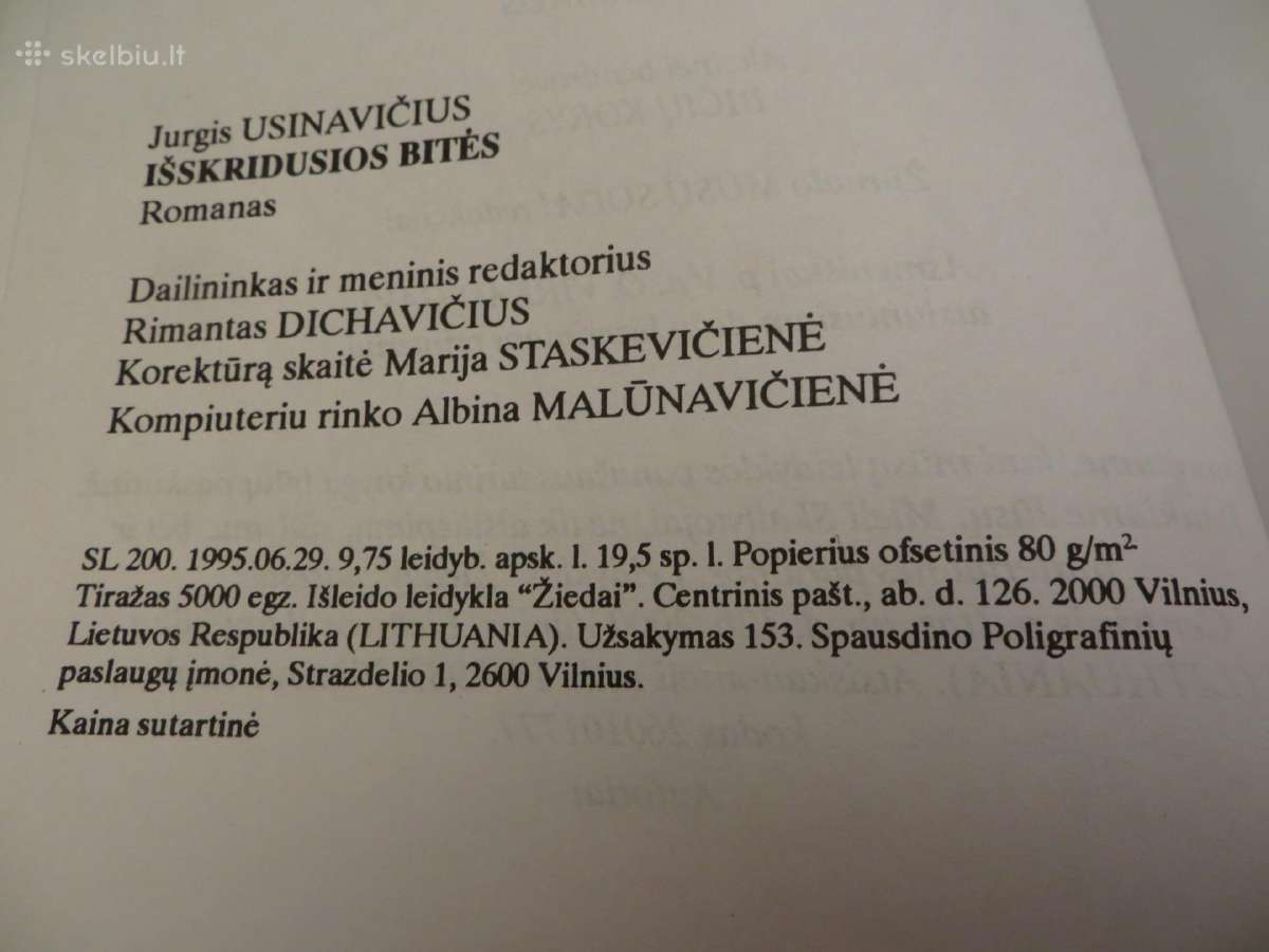 Knyga Išskridusios bitės Jurgis Usinavičius 1995 - nuotraukos Nr. 17