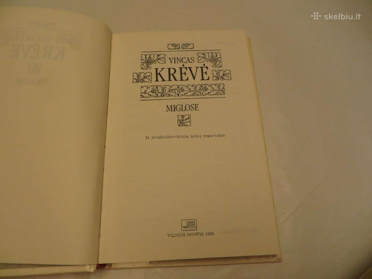 Knyga Miglose Vincas Krėvė 1993 - nuotraukos Nr. 4