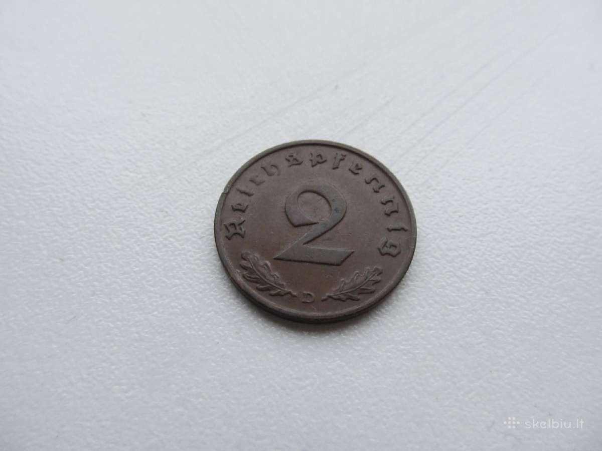 2 reichspfennig , Vokietija ,1937 D, 1937 F 1939 G