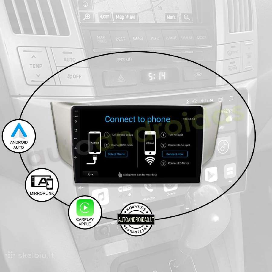 Lexus Rx300 Rx330 Rx400 2003-09 Android multimedia - nuotraukos Nr. 10