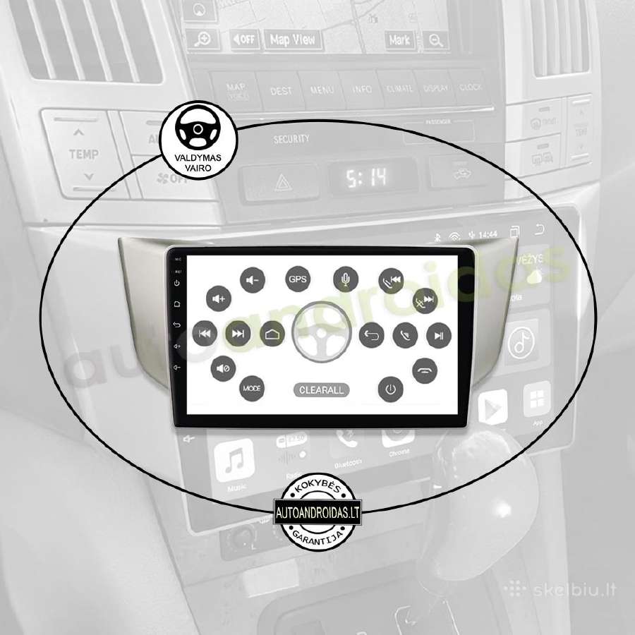 Lexus Rx300 Rx330 Rx400 2003-09 Android multimedia - nuotraukos Nr. 12