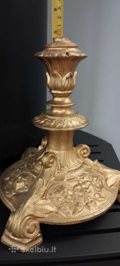 Auksinė antikvarinė 19cm stalinio šviestuvo koja