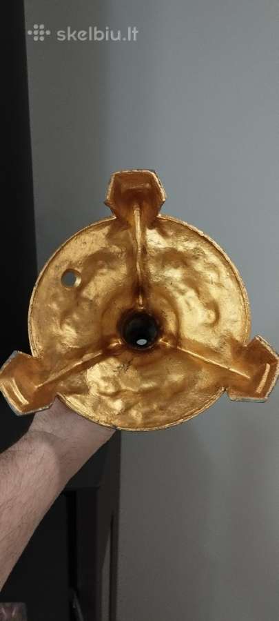 Auksinė antikvarinė 19cm stalinio šviestuvo koja - nuotraukos Nr. 2