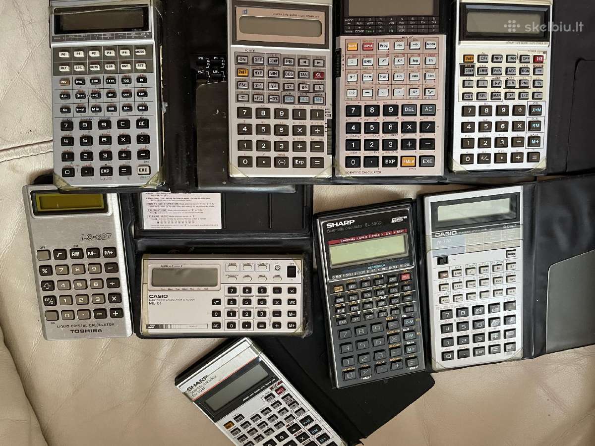 Kalkuliatoriai Brunsviga, casio, sharp,citizen.