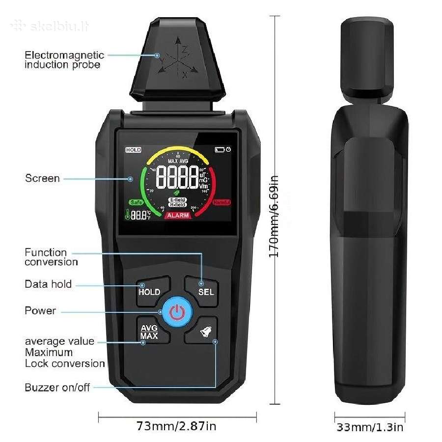 Skaitmeninis Emf elektromagnetinio lauko matuoklis - nuotraukos Nr. 4