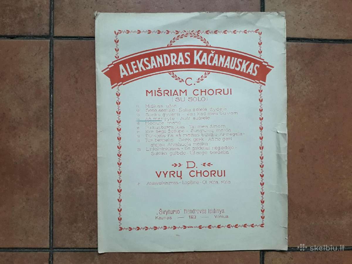 Komp. A. Kačanausko dainos su natomis 1923 metai - nuotraukos Nr. 2