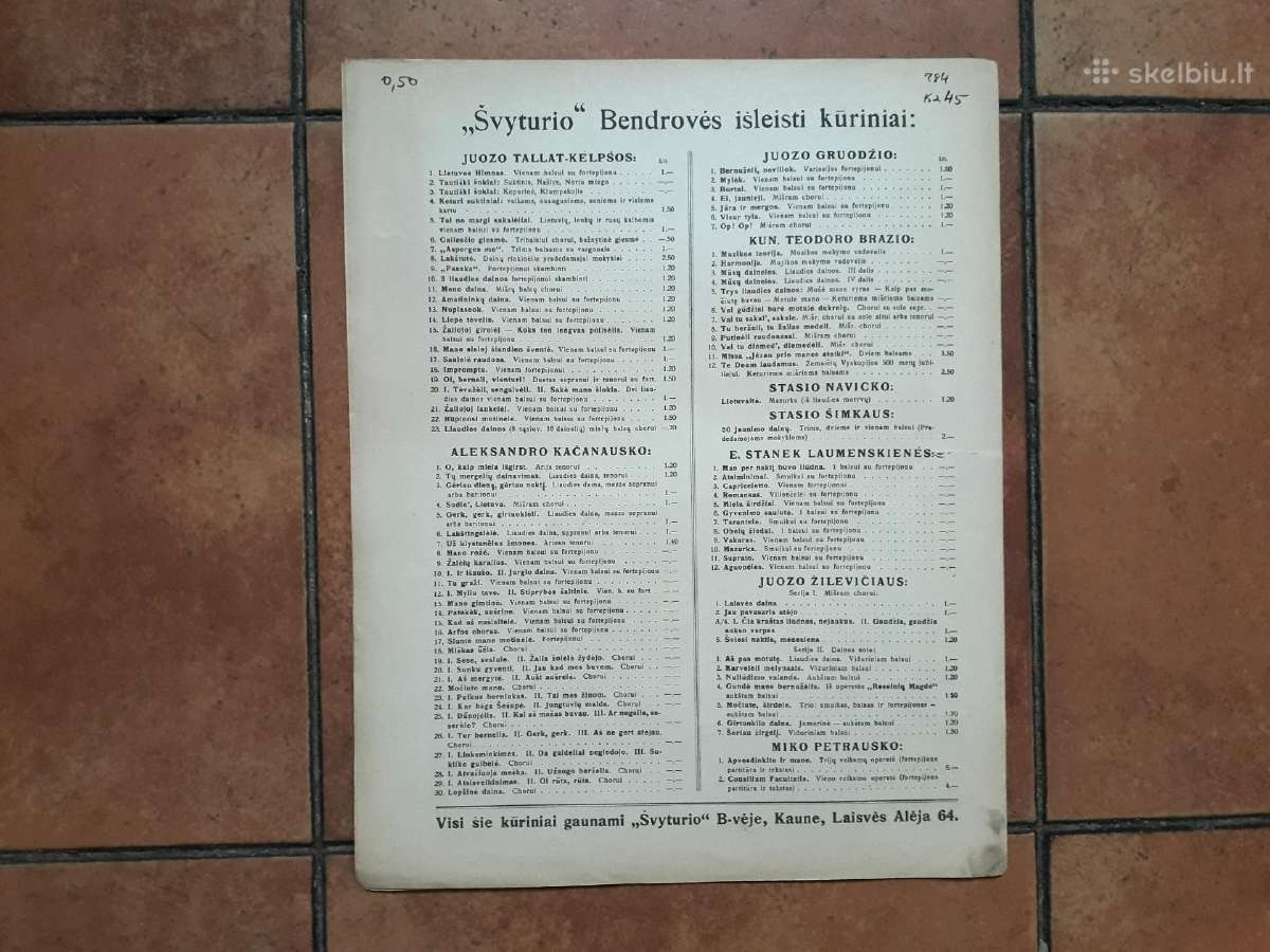 Komp. A. Kačanausko dainos su natomis 1923 metai - nuotraukos Nr. 9