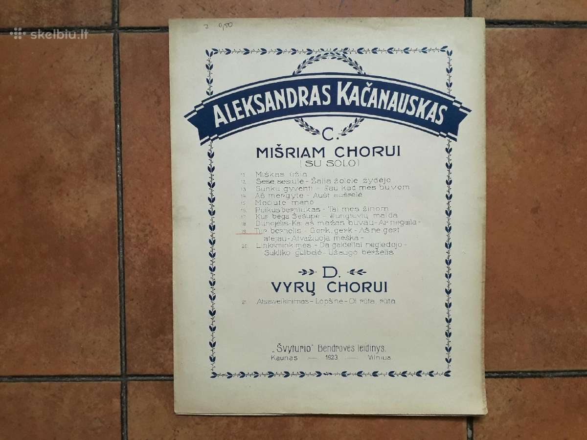 Komp. A. Kačanausko dainos su natomis 1923 metai - nuotraukos Nr. 10
