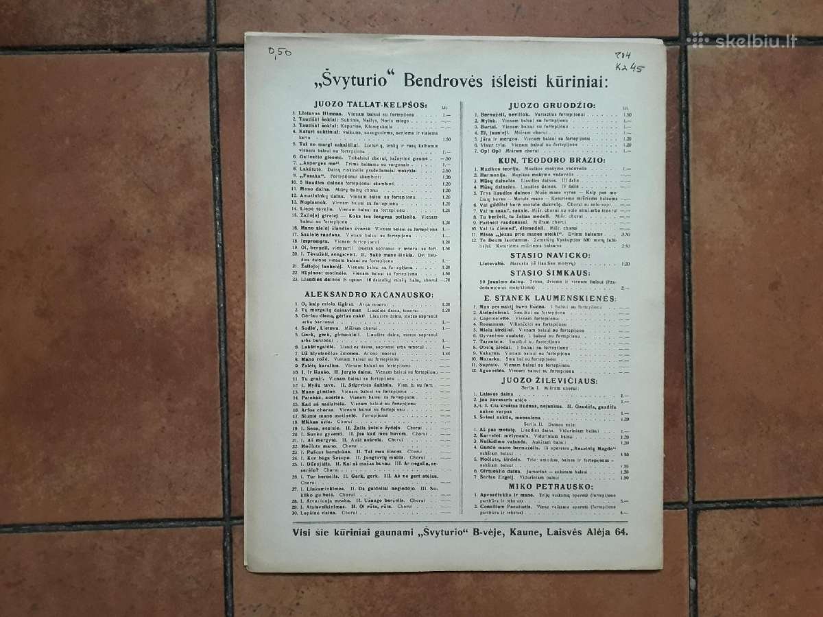 Komp. A. Kačanausko dainos su natomis 1923 metai - nuotraukos Nr. 13