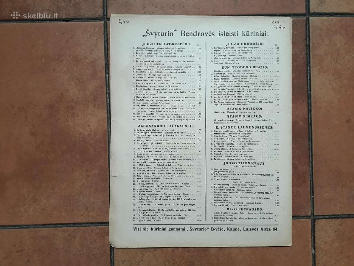 Komp. A. Kačanausko dainos su natomis 1923 metai - nuotraukos Nr. 18