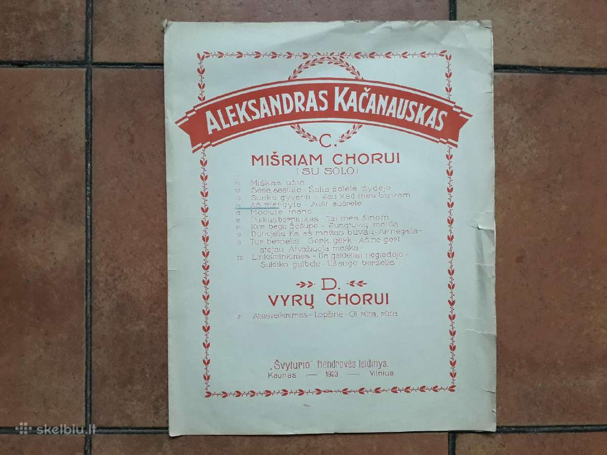Komp. A. Kačanausko dainos su natomis 1923 metai - nuotraukos Nr. 2