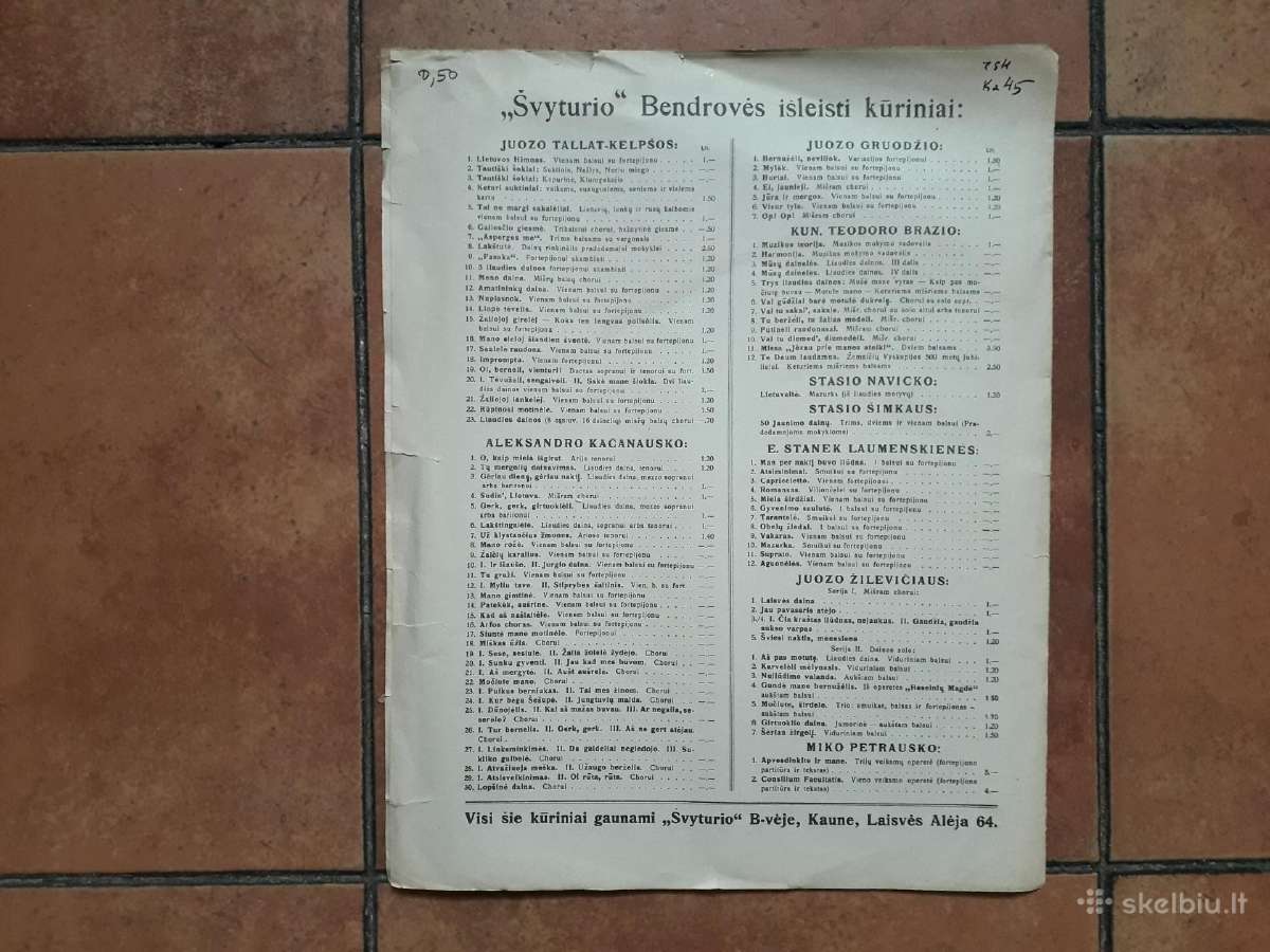 Komp. A. Kačanausko dainos su natomis 1923 metai - nuotraukos Nr. 5