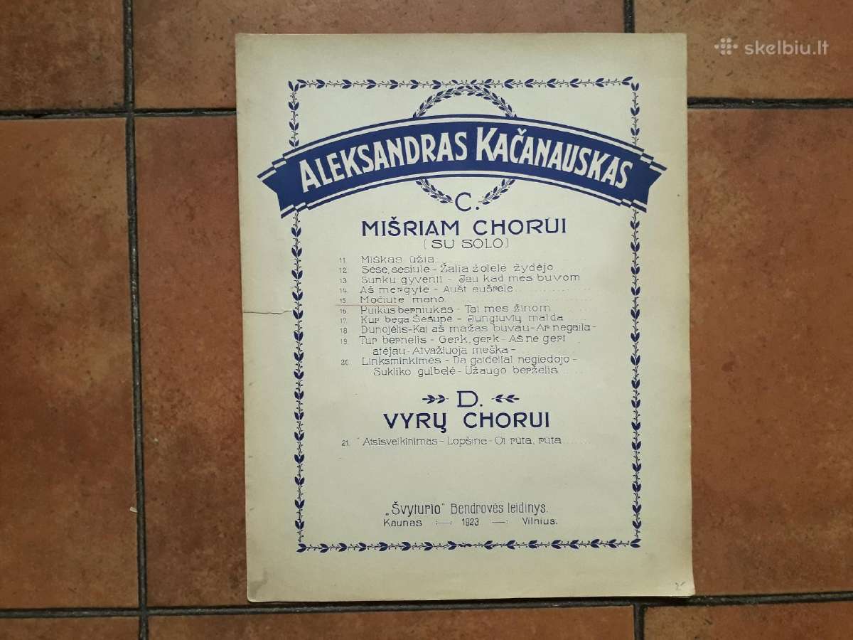 Komp. A. Kačanausko dainos su natomis 1923 metai - nuotraukos Nr. 6