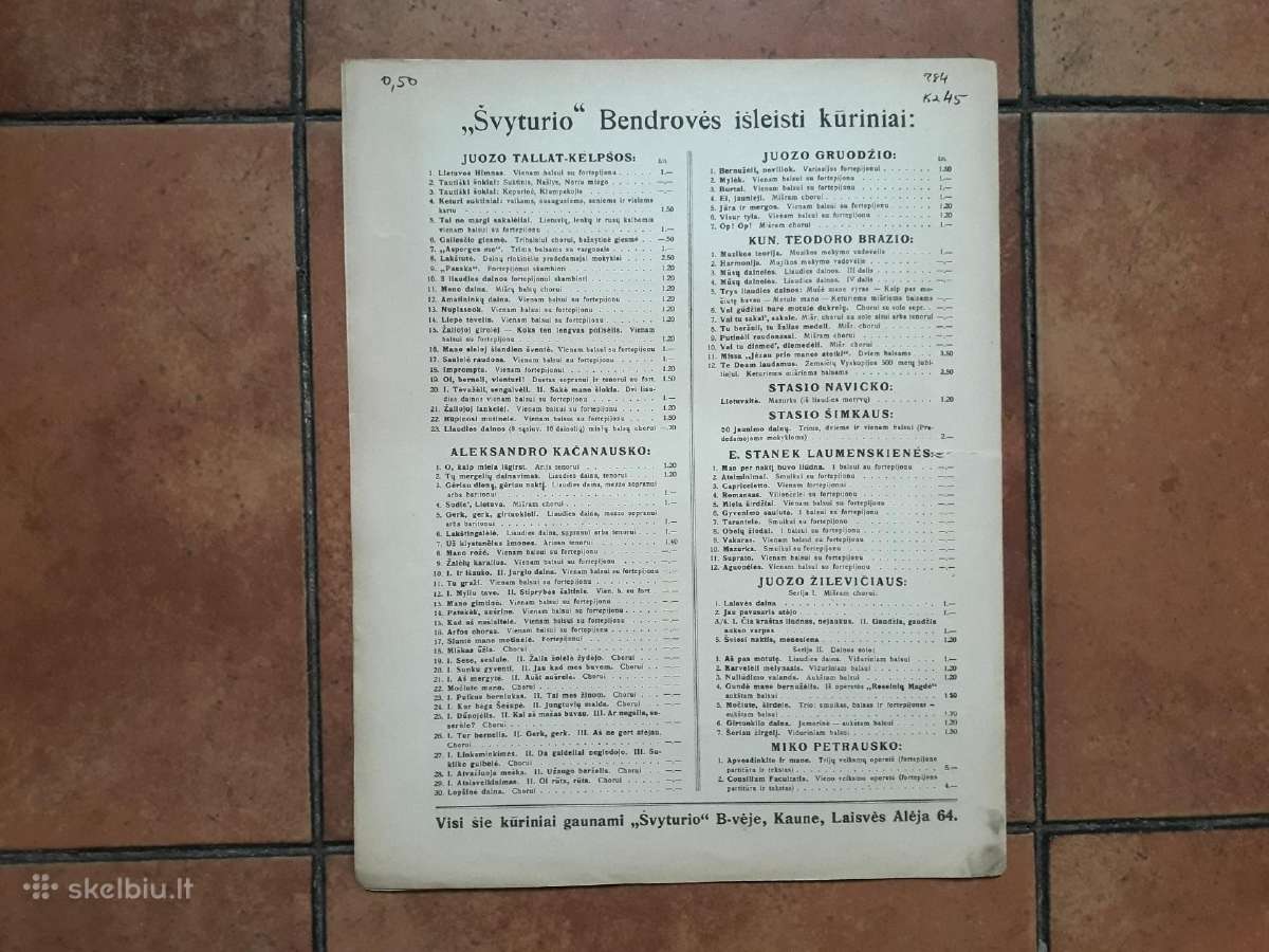 Komp. A. Kačanausko dainos su natomis 1923 metai - nuotraukos Nr. 9