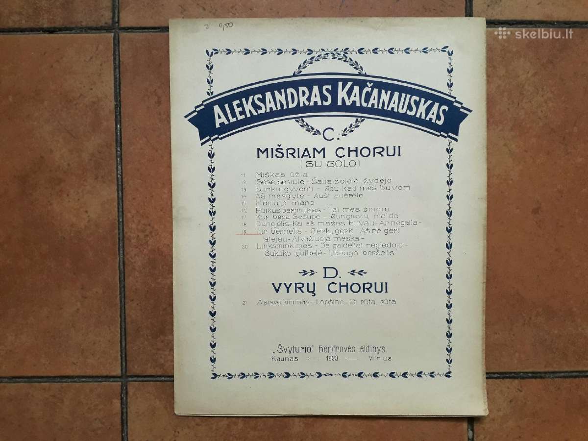 Komp. A. Kačanausko dainos su natomis 1923 metai - nuotraukos Nr. 10