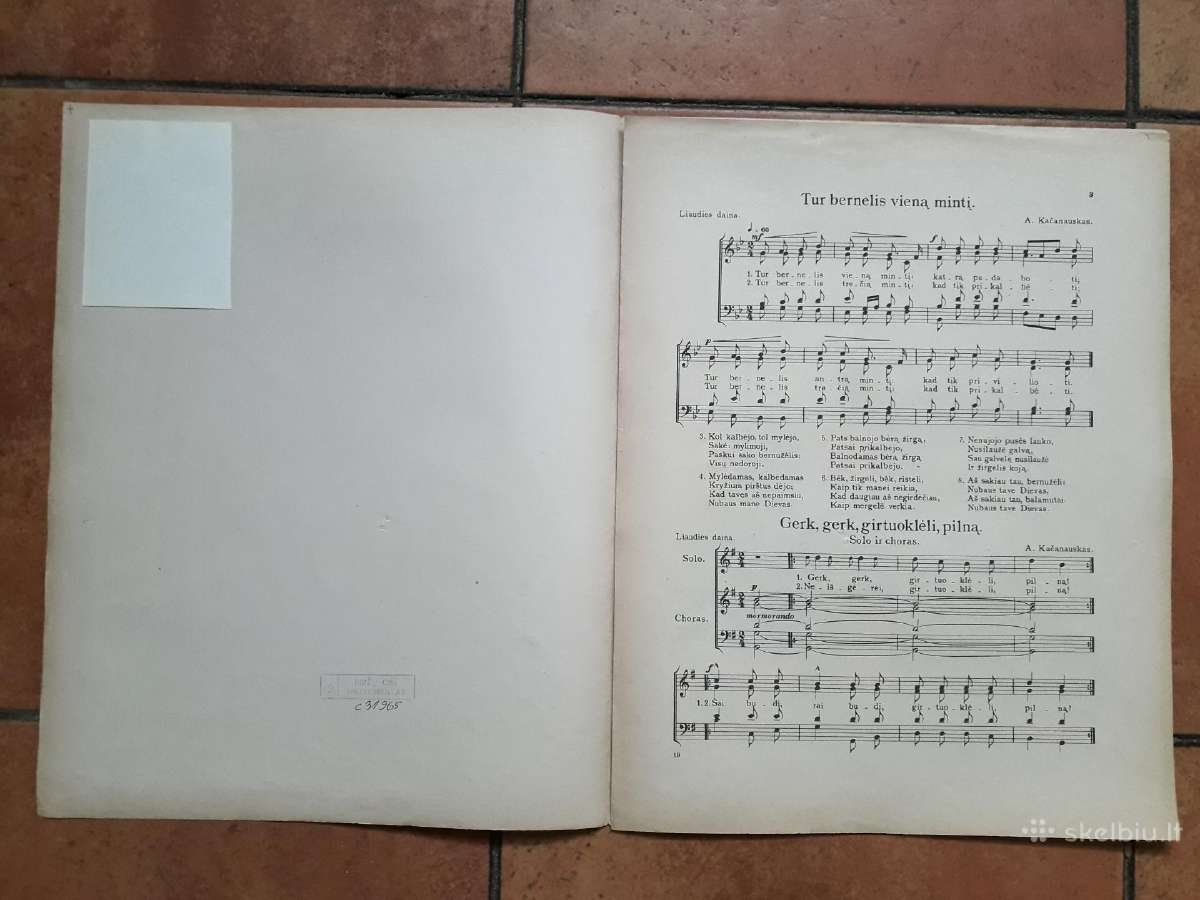 Komp. A. Kačanausko dainos su natomis 1923 metai - nuotraukos Nr. 11