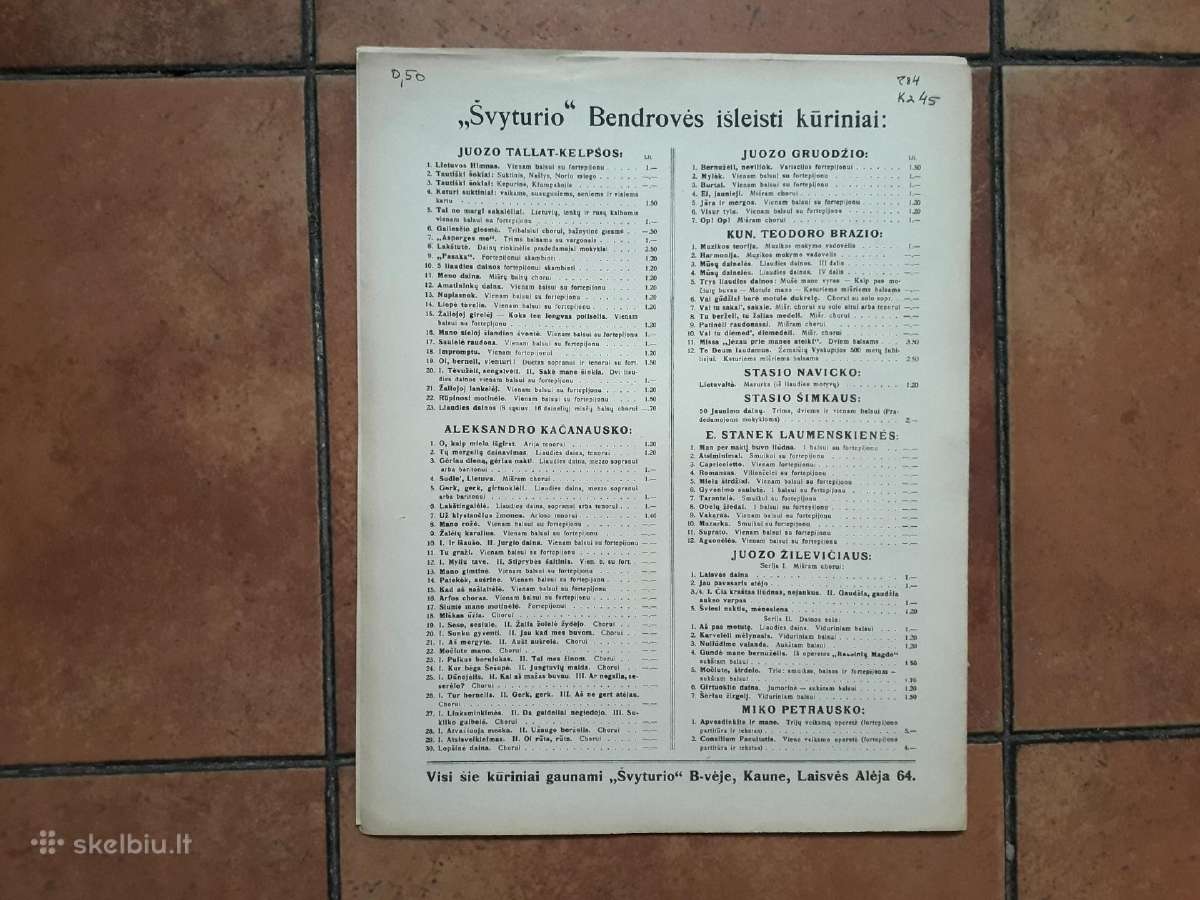 Komp. A. Kačanausko dainos su natomis 1923 metai - nuotraukos Nr. 14