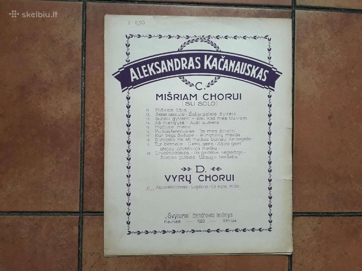 Komp. A. Kačanausko dainos su natomis 1923 metai - nuotraukos Nr. 15