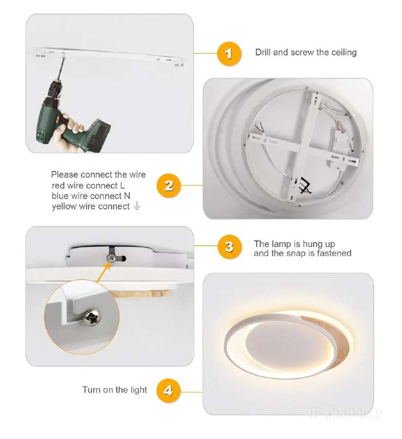 Fanlg LED lubinis sviestuvas, 40cm - nuotraukos Nr. 6