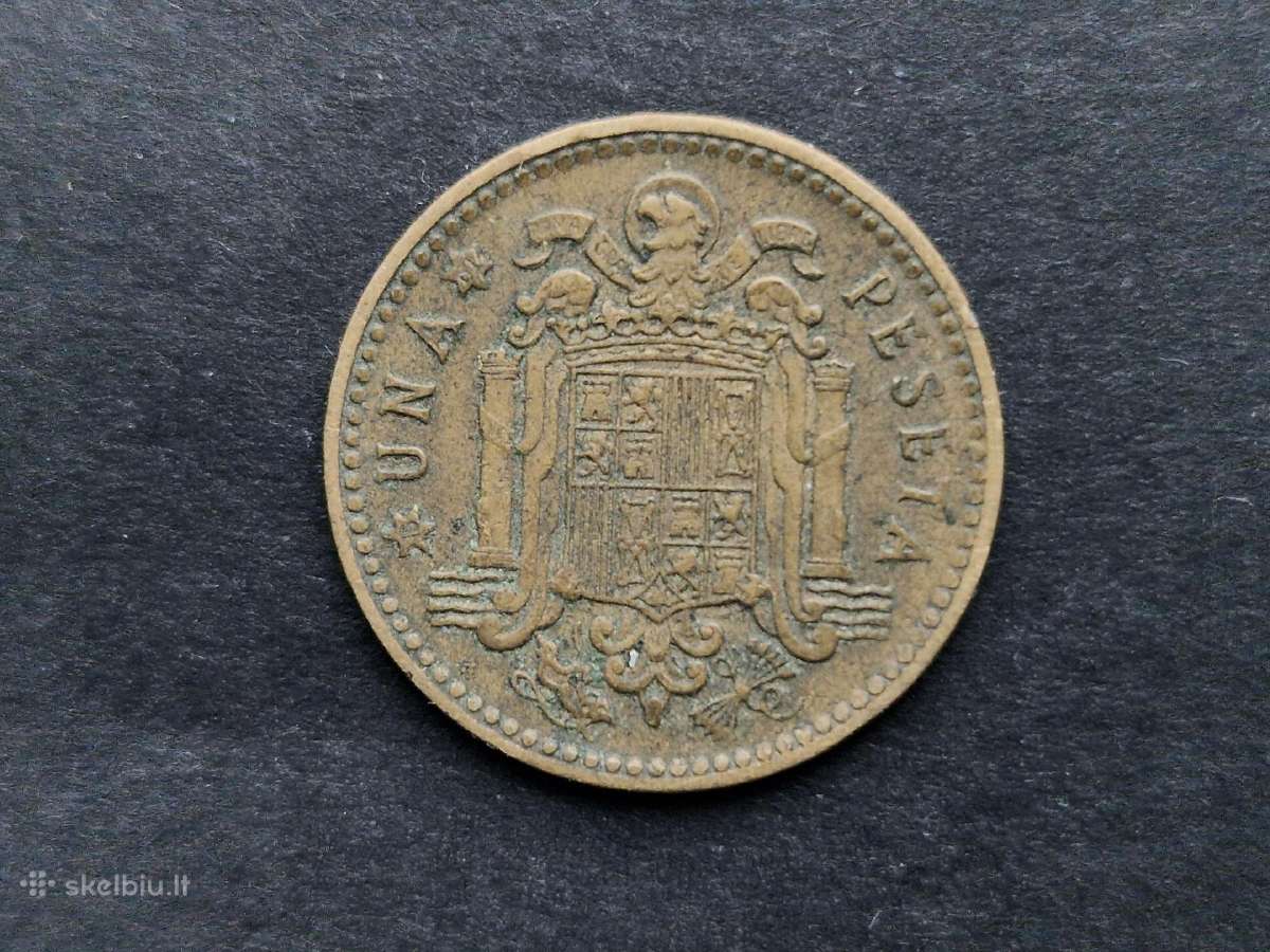 Ispanijos Karalystės 1 peseta 1953 m. žymuo 61 - nuotraukos Nr. 2