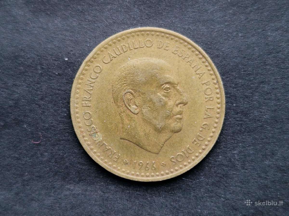 Ispanijos Karalystės 1 peseta 1966 m. žymuo 71