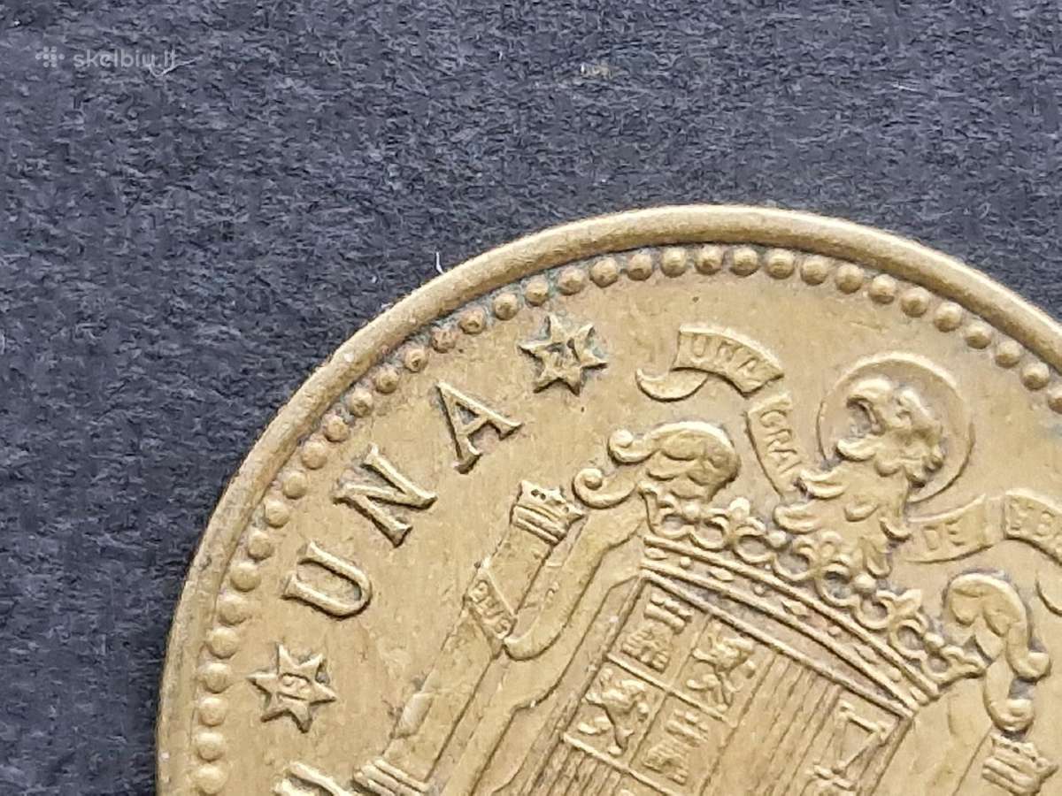 Ispanijos Karalystės 1 peseta 1966 m. žymuo 71 - nuotraukos Nr. 3