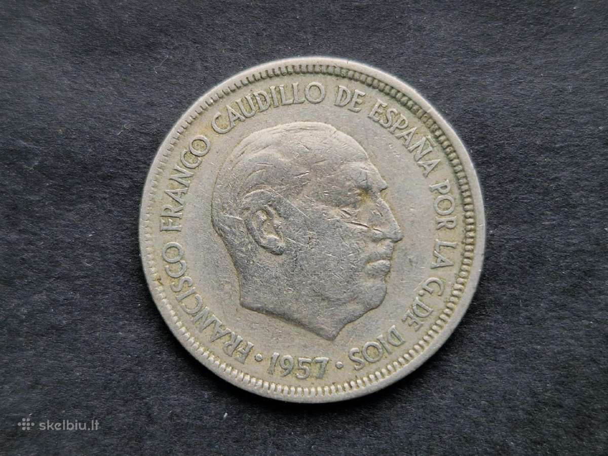 Ispanijos Karalystės 5 pesetos 1957 m. - nuotraukos Nr. 7