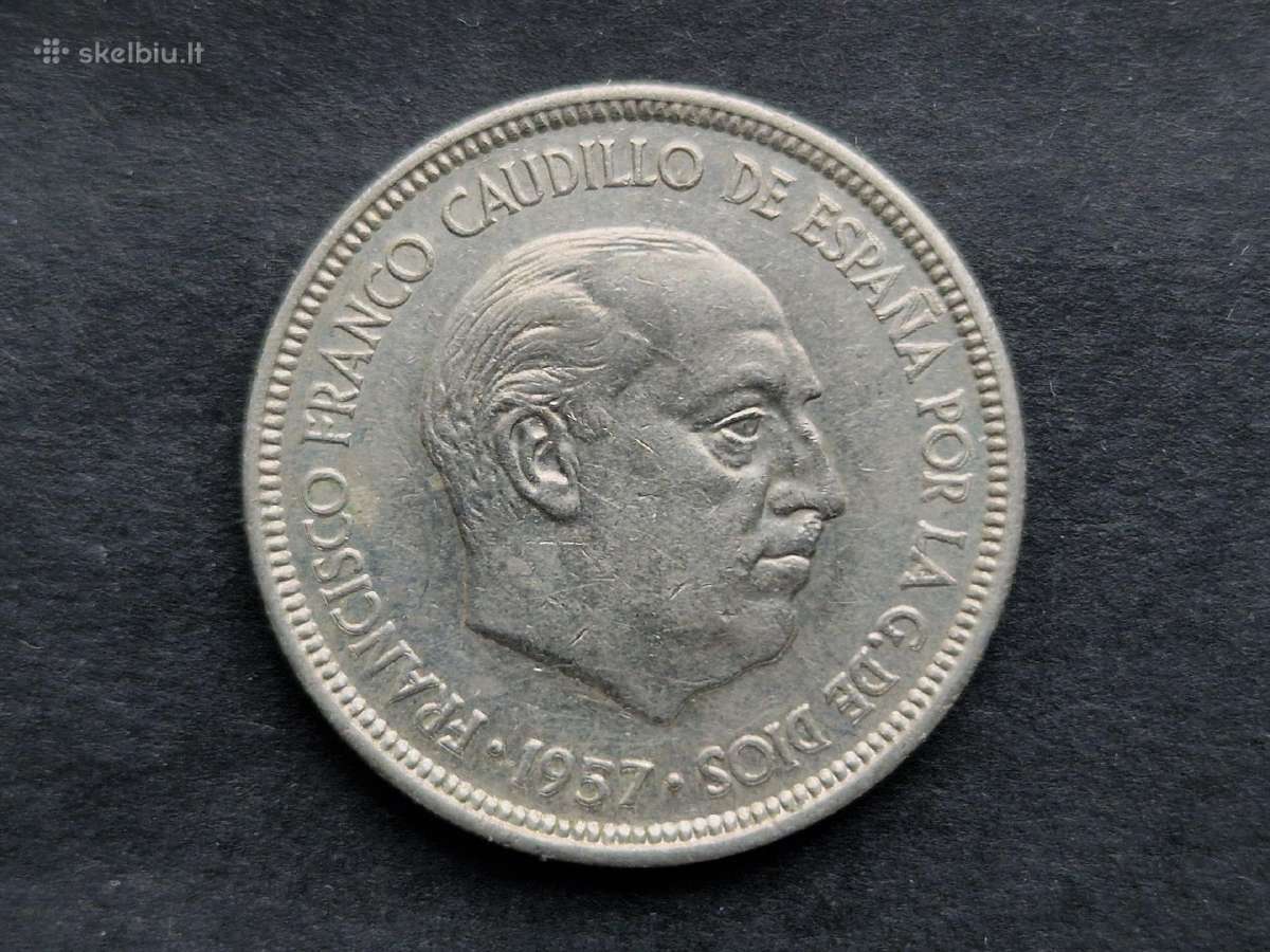 Ispanijos Karalystės 5 pesetos 1957 m. - nuotraukos Nr. 16