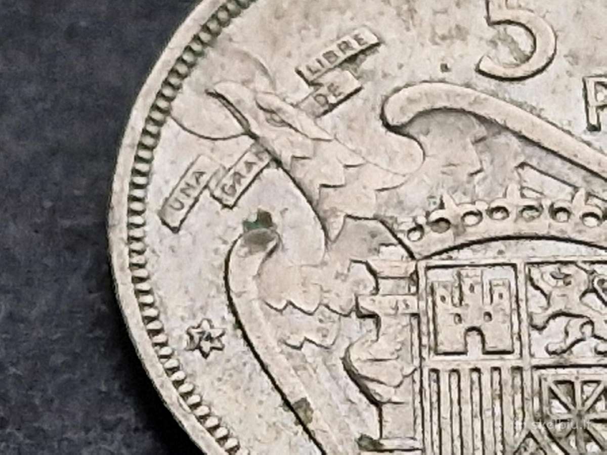 Ispanijos Karalystės 5 pesetos 1957 m. - nuotraukos Nr. 18