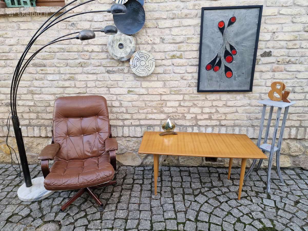 Vintažinis mid century tikmedžio kavos staliukas - nuotraukos Nr. 4