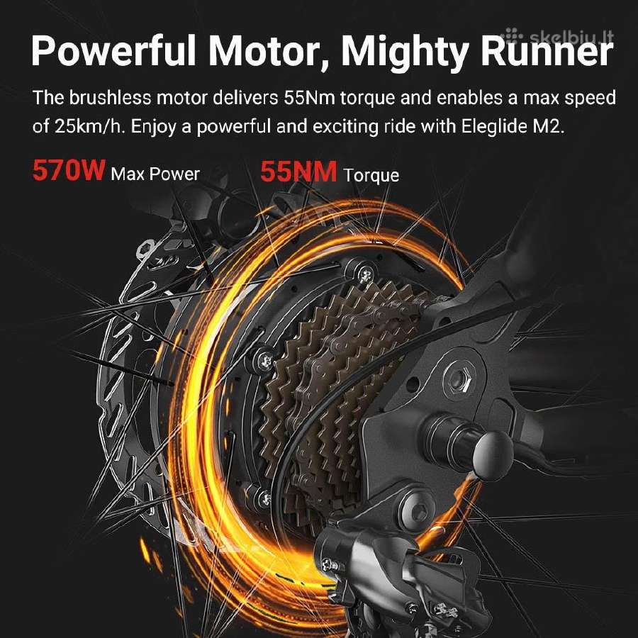 Eleglide M2" 27,5 ratai/ 250 W/ 15 Ah/ 25 km/h - nuotraukos Nr. 10