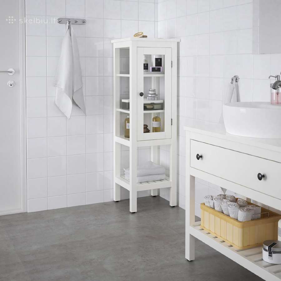 Ikea aukšta spintelė Hemnes su stiklinėmis durimis - nuotraukos Nr. 3