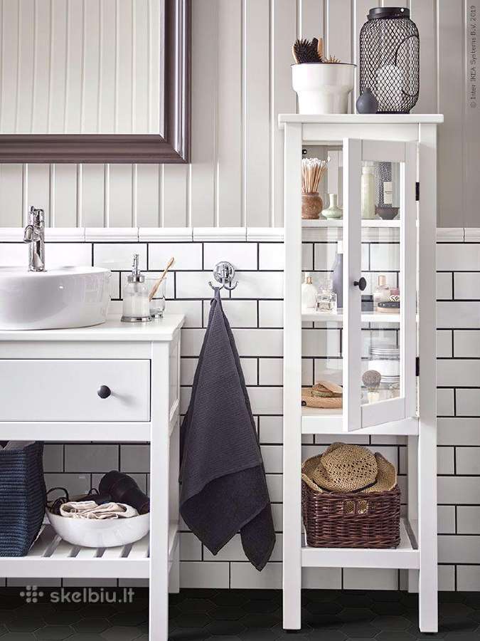 Ikea aukšta spintelė Hemnes su stiklinėmis durimis - nuotraukos Nr. 5