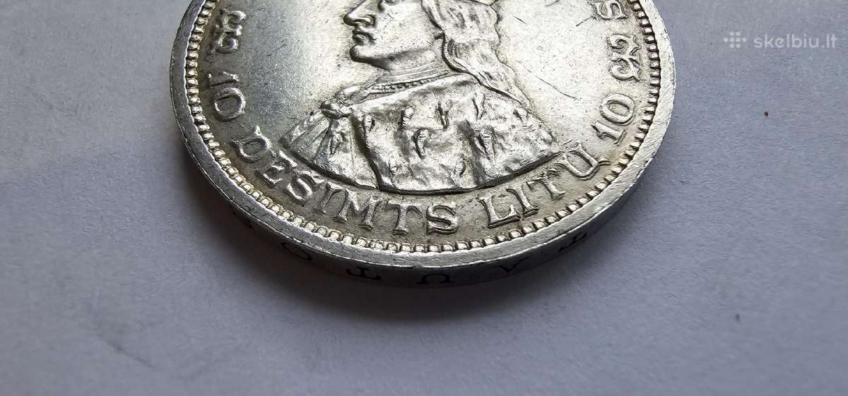 1936 10 litu Vytautas , dvigubo kalimo Double D - nuotraukos Nr. 3