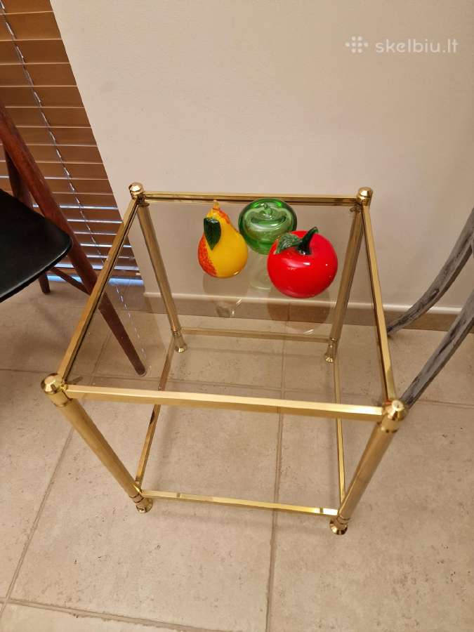 Vintažinis mid century žalvario Bauhaus staliukas - nuotraukos Nr. 2
